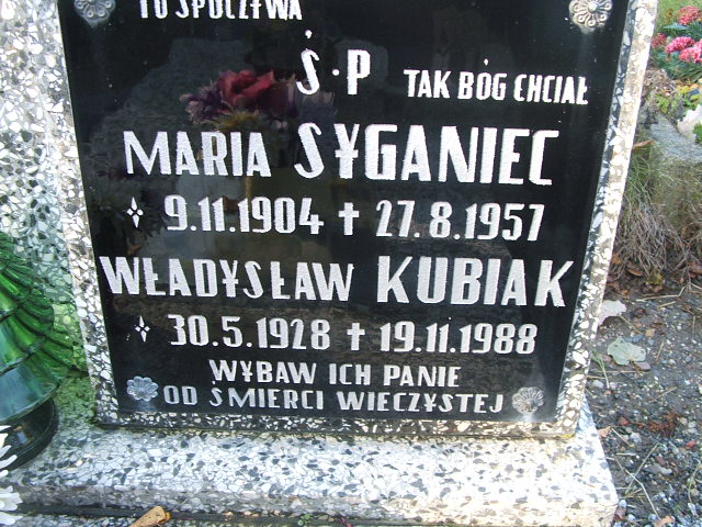 Maria Syganiec 1904 Kąty Wrocławskie - Grobonet - Wyszukiwarka osób pochowanych