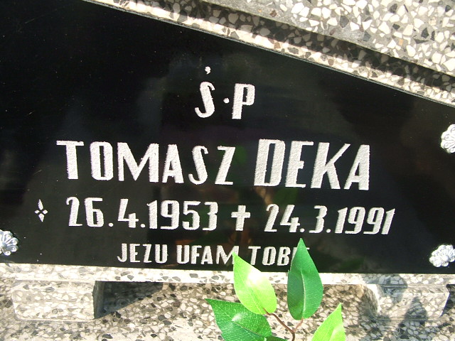 Tomasz Deka 1953 Kąty Wrocławskie - Grobonet - Wyszukiwarka osób pochowanych