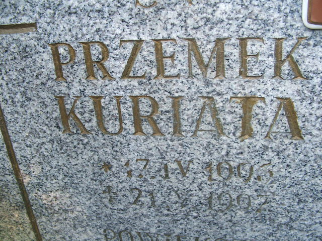 Przemysław Kuriata 1996 Kąty Wrocławskie - Grobonet - Wyszukiwarka osób pochowanych