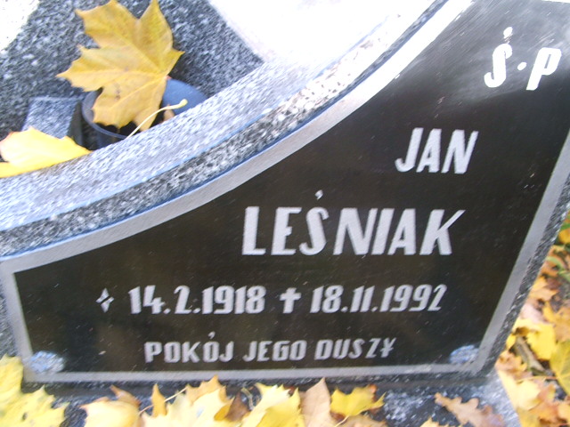 Jan Leśniak 1918 Kąty Wrocławskie - Grobonet - Wyszukiwarka osób pochowanych