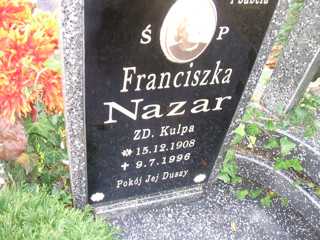 Franciszka Nazar 1908 Kąty Wrocławskie - Grobonet - Wyszukiwarka osób pochowanych
