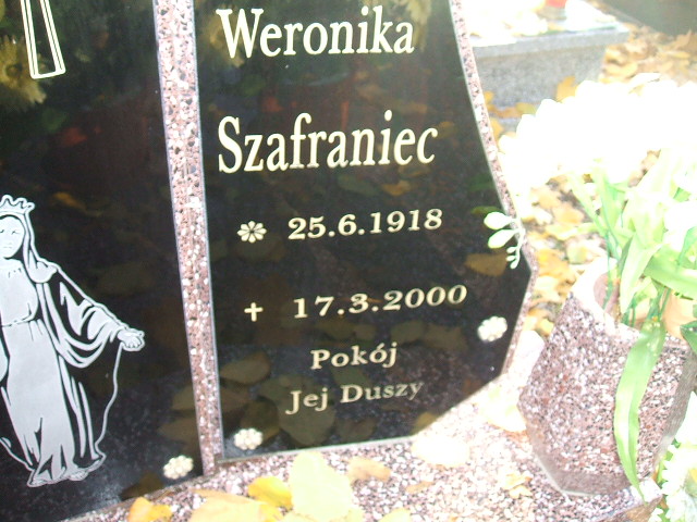 Weronika Szafraniec 1918 Kąty Wrocławskie - Grobonet - Wyszukiwarka osób pochowanych