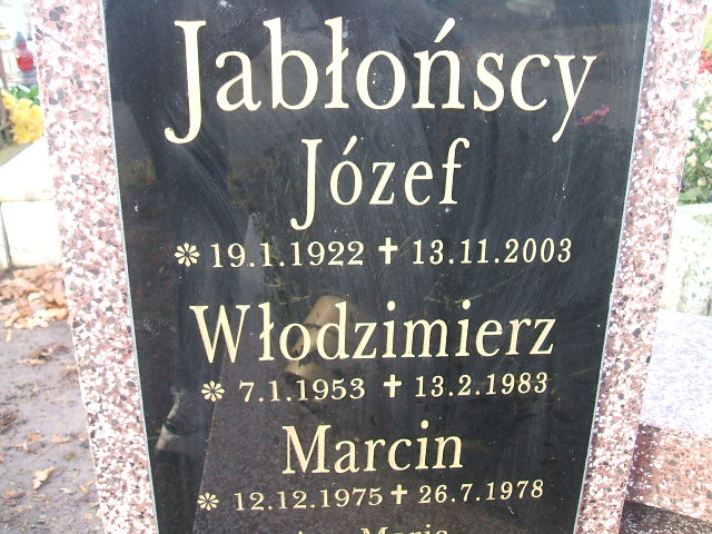 Włodzimierz Jabłoński 1953 Kąty Wrocławskie - Grobonet - Wyszukiwarka osób pochowanych