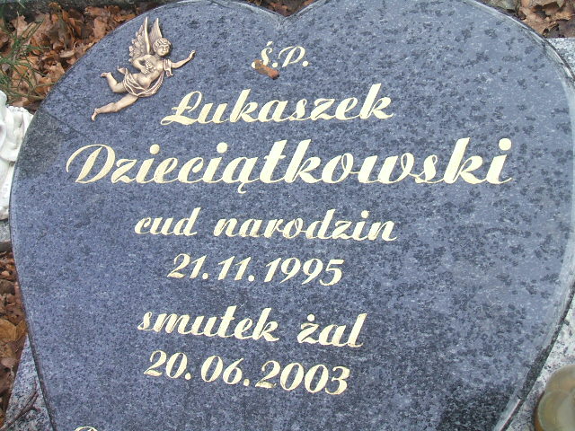 Łukasz Dzieciątkowski 1995 Kąty Wrocławskie - Grobonet - Wyszukiwarka osób pochowanych