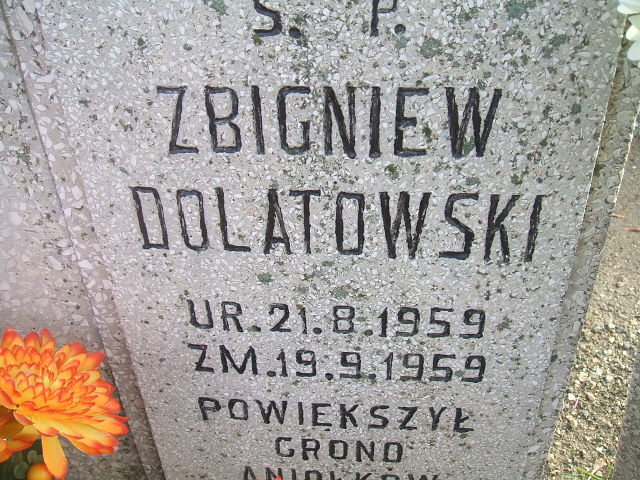 Zbigniew Dolatowski 1959 Kąty Wrocławskie - Grobonet - Wyszukiwarka osób pochowanych